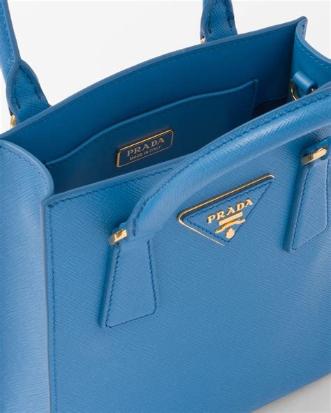 Light Blue Saffiano Leather Handbag 